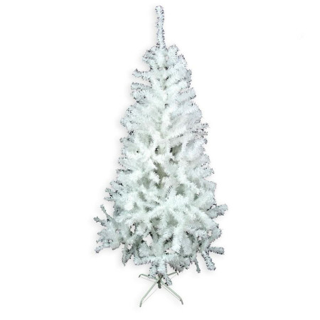 sapin de noel blanc pvc metal polyethylene 110 x 110 x 210 cm