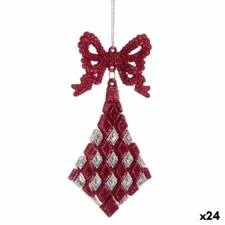 decorations de noel lien losanges fuchsia plastique paillettes 75 x 1 x 155 cm 24 unites