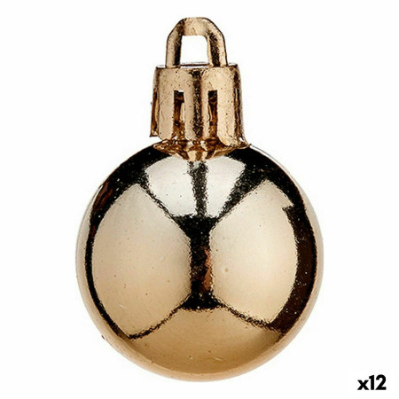 lot de boules de noel cuivre plastique 3 x 4 x 3 cm 12 unites
