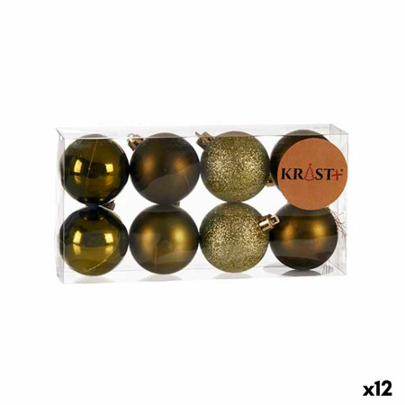 lot de boules de noel vert plastique 5 x 6 x 5 cm 12 unites
