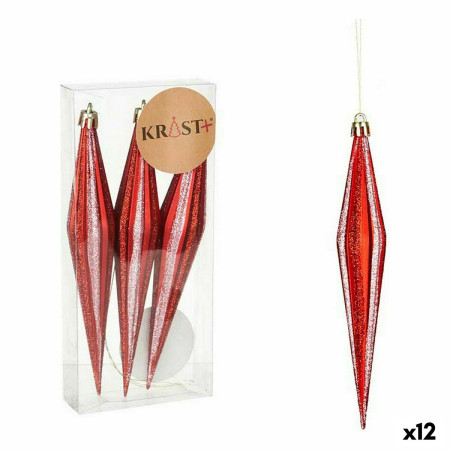 ensemble decorations de noel allonge rouge pvc 85 x 35 x 19 cm 12 unites
