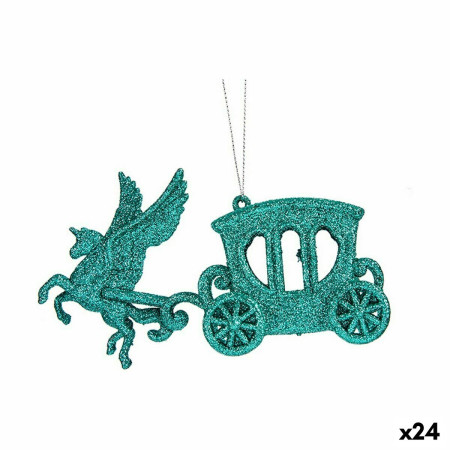decorations de noel caleche magique vert plastique paillettes 15 x 85 x 45 cm 24 unites