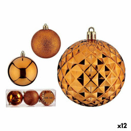 lot de boules de noel orange pvc o 8 cm 12 unites
