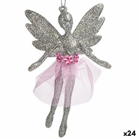 decorations de noel fee argente plastique paillettes 8 x 12 x 5 cm 24 unites