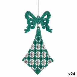 decorations de noel lien losanges vert plastique paillettes 75 x 1 x 155 cm 24 unites