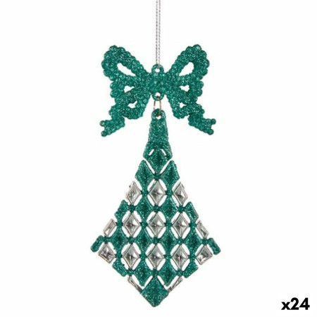 decorations de noel lien losanges vert plastique paillettes 75 x 1 x 155 cm 24 unites