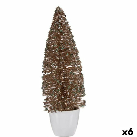 figurine decorative sapin de noel menthe champagne plastique 10 x 33 x 10 cm 6 unites