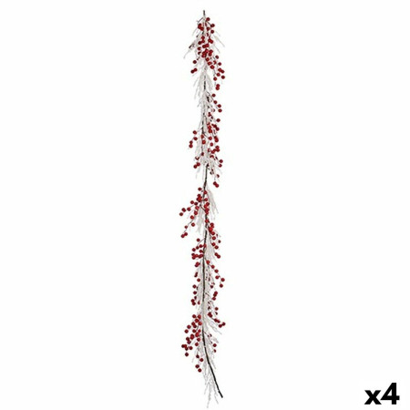 guirlande de noel branche blanc rouge plastique 180 x 14 cm 4 unites