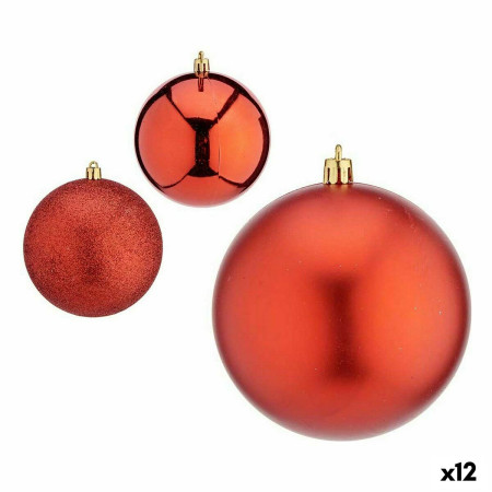 lot de boules de noel rouge plastique 10 x 10 x 60 cm 12 unites