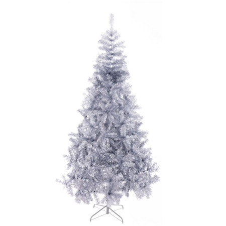 sapin de noel argente metal plastique 110 x 110 x 210 cm