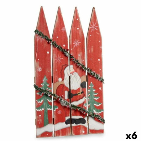 decoration suspendue panneau pere noel lumiere led rouge plastique bois mdf 347 x 4 x 60 cm 6 unites