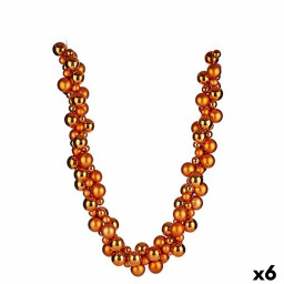 guirlande de noel boules de noel 130 x 10 x 10 cm orange pvc 6 unites