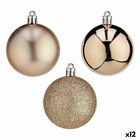 lot de boules de noel champagne plastique o 6 cm 12 unites