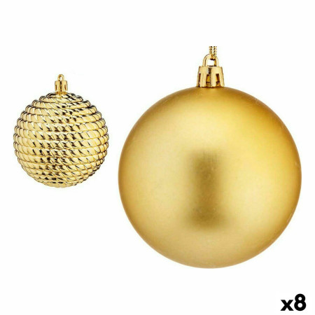 lot de boules de noel dore plastique 8 x 9 x 8 cm 8 unites