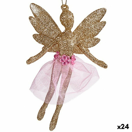 decorations de noel fee champagne plastique paillettes 8 x 12 x 5 cm 24 unites