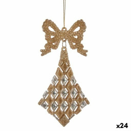 decorations de noel lien losanges champagne plastique paillettes 75 x 1 x 155 cm 24 unites