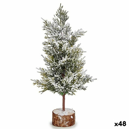 sapin de noel marron vert bois plastique 16 x 31 x 16 cm 48 unites