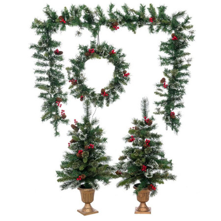sapin de noel vert multicouleur 80 x 45 x 18 cm 4 unites