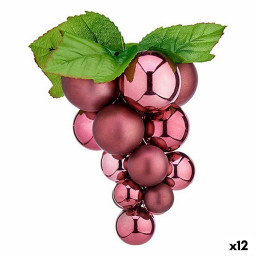 boule de noel raisins moyen rose plastique 18 x 18 x 28 cm 12 unites