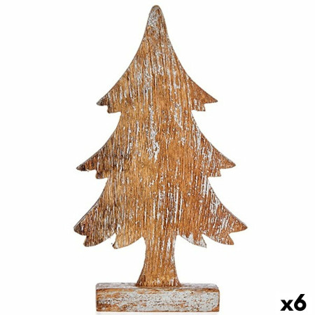 figurine decorative sapin de noel argente bois 5 x 31 x 15 cm 6 unites