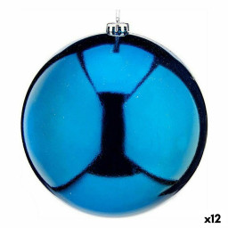 boule de noel bleu plastique 20 x 20 x 20 cm 12 unites