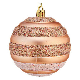 boule de noel o 8 cm 6 unites cuivre pvc