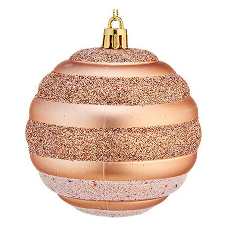 boule de noel o 8 cm 6 unites cuivre pvc