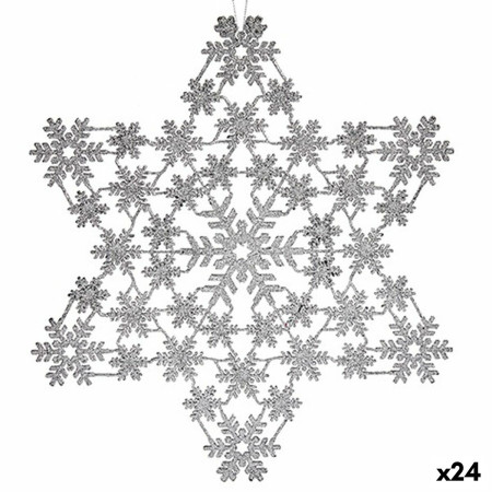 decorations de noel etoile argente 315 x 32 x 01 cm 24 unites
