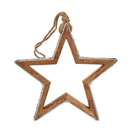 decorations de noel etoile paillettes silhouette 23 x 25 x 40 cm argente bois