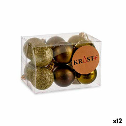 lot de boules de noel 4 x 5 x 4 cm vert plastique 12 unites