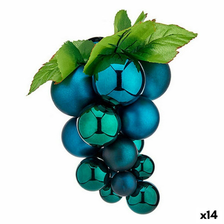 boule de noel raisins mini bleu plastique 15 x 15 x 20 cm 14 unites