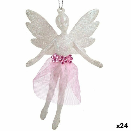 decorations de noel fee blanc plastique paillettes 8 x 12 x 5 cm 24 unites