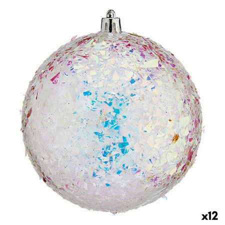 lot de boules de noel argente 10 cm 12 unites