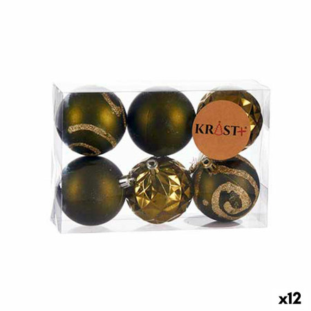 lot de boules de noel vert plastique o 6 cm 12 unites