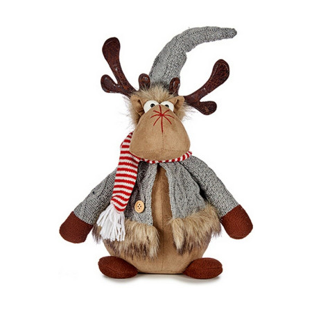 renne de noel gris marron 15 x 43 x 19 cm