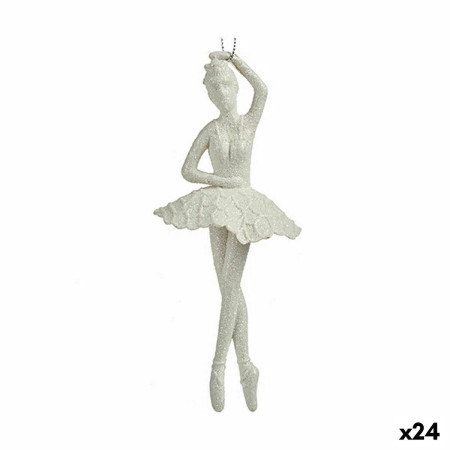 decorations de noel ballerine blanc plastique paillettes 67 x 16 x 67 cm 24 unites