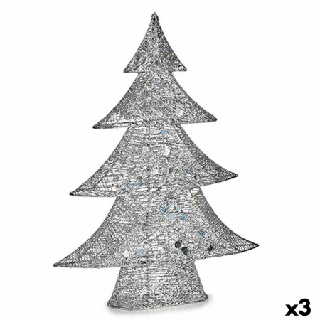 figurine decorative sapin de noel metal argente 12 x 595 x 485 cm 3 unites