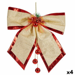 lien decorations de noel rouge dore plastique 53 x 50 x 9 cm 4 unites