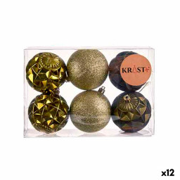 lot de boules de noel o 7 cm vert pvc 12 unites