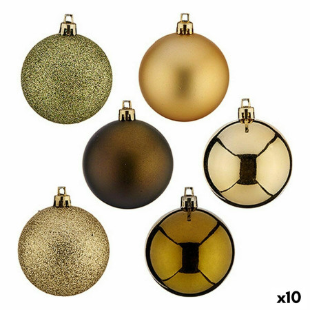 lot de boules de noel vert dore plastique 6 x 7 x 6 cm 10 unites
