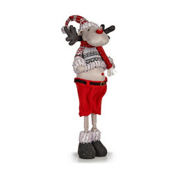 renne de noel 15 x 63 x 22 cm rouge gris blanc creme