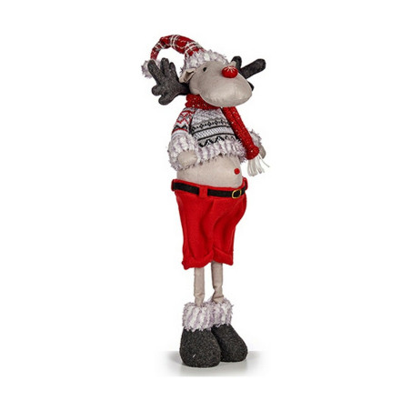 renne de noël 15 x 63 x 22 cm Rouge Gris Blanc Crème