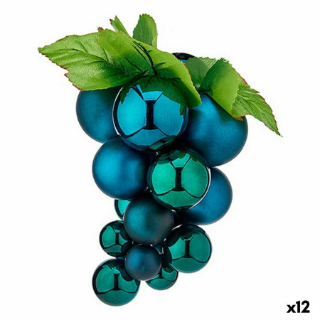 boule de noel raisins moyen bleu plastique 18 x 18 x 28 cm 12 unites