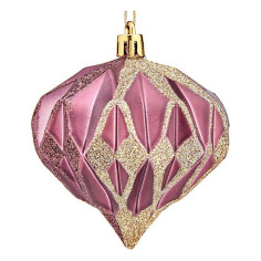 Boules de Noël Diamant Ø 8 cm 6 Unités Rose Plastique