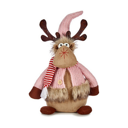 renne de noel rose marron 15 x 43 x 19 cm