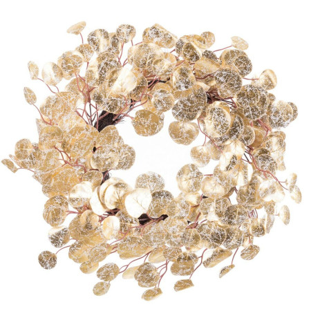 couronne de noel dore plastique 45 x 8 x 45 cm
