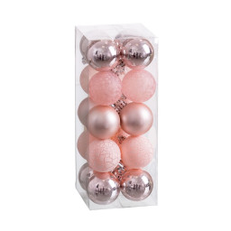 boules de noel rose 5 x 5 x 5 cm 20 unites