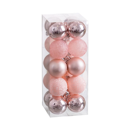 boules de noel rose 5 x 5 x 5 cm 20 unites