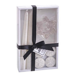candelabre circulaire avec support noel blanc verre paraffine 217 x 133 x 38 cm