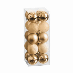 boules de noel dore 5 x 5 x 5 cm 20 unites
